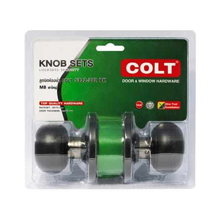 ลูกบิดประตูห้องน้ำ หัวจัน COLT 5322-302 สีดำ_5