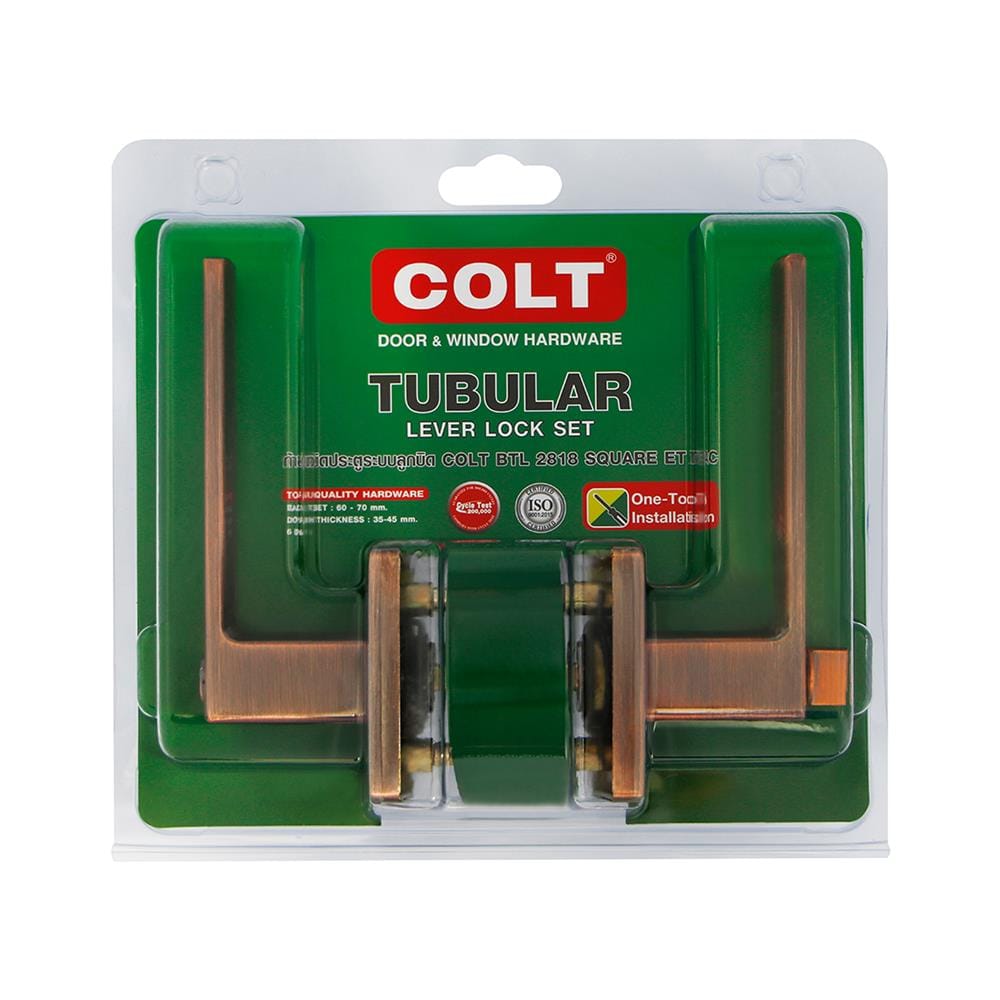 มือจับก้านโยก COLT BTL 2818 SQUARE ET สีทองแดงรมดำ
