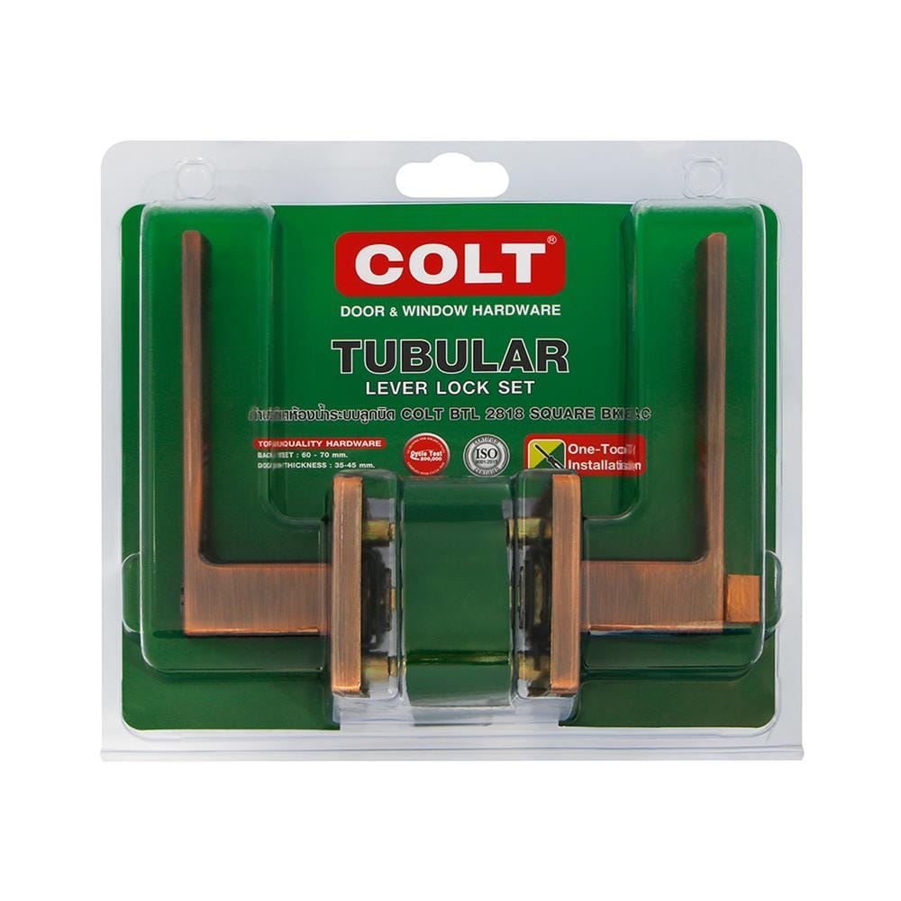 มือจับก้านโยก ห้องน้ำ COLT BTL 2818 SQUARE BK สีทองแดงรมดำ