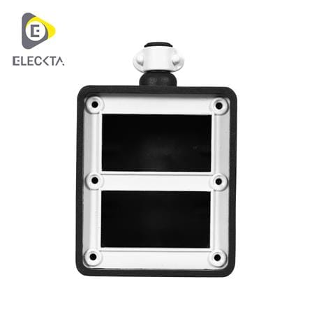บล็อกยาง PVC 4 ช่อง ELECKTA EL-4CB สีขาว/ดำ (ไม่มี...