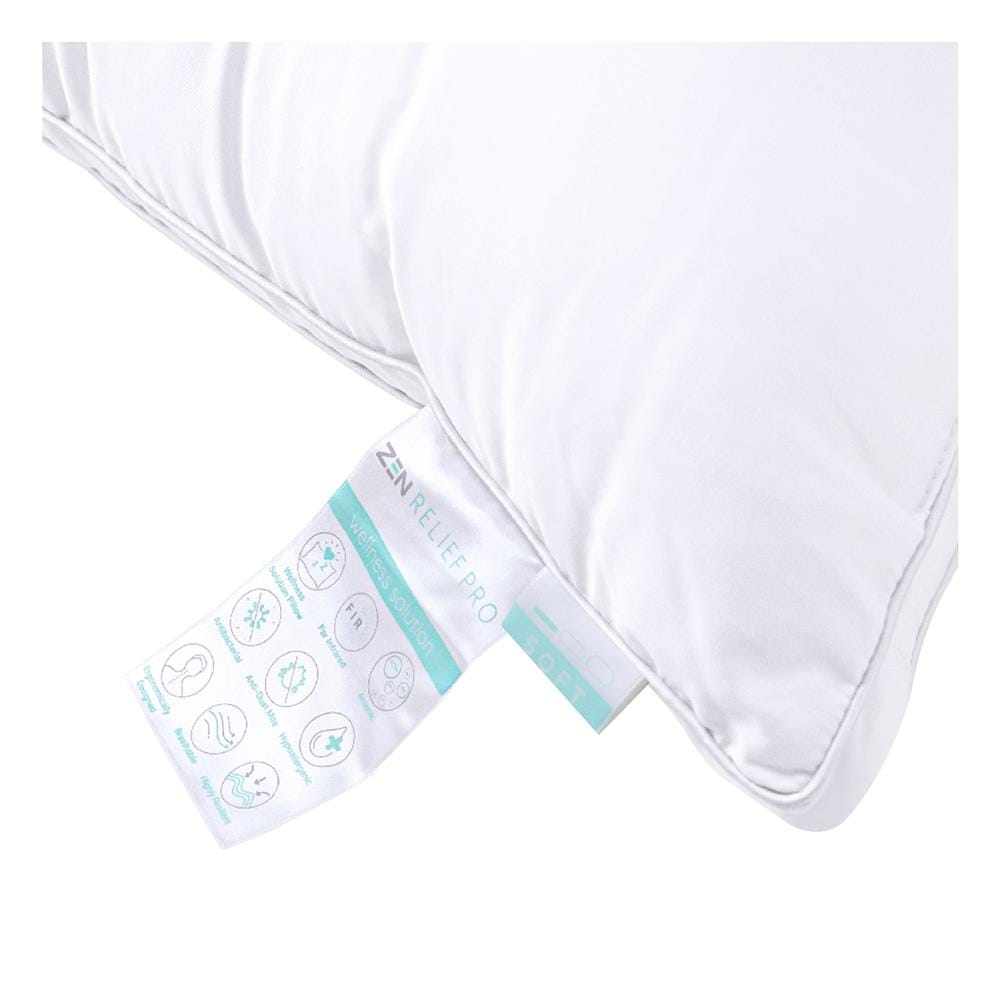 หมอนหนุน ไมโครไฟเบอร์ FROLINA ZEN RELIEF PRO SOFT 19x29 นิ้ว สีขาว