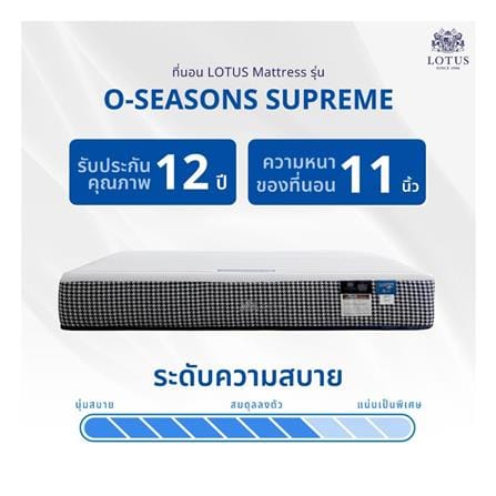 ที่นอนพ็อกเก็ตสปริง 6 ฟุต LOTUS รุ่น O-SEASONS SUPREME พร้อมชุดเครื่องนอน 11 ชิ้น_16