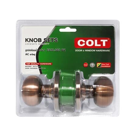 ลูกบิดประตูห้องน้ำ หัวจัน COLT 5322-302 สีทองแดงรมดำ_5