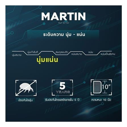 ที่นอนสปริง 5 ฟุต LOTUS รุ่น MARTIN พร้อมหมอนหนุน 2 ชิ้น_5