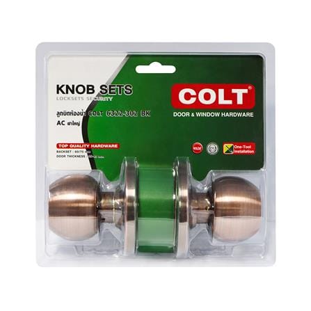 ลูกบิดประตูห้องน้ำ หัวกลม COLT 6322-302 สีทองแดงรมดำ_5