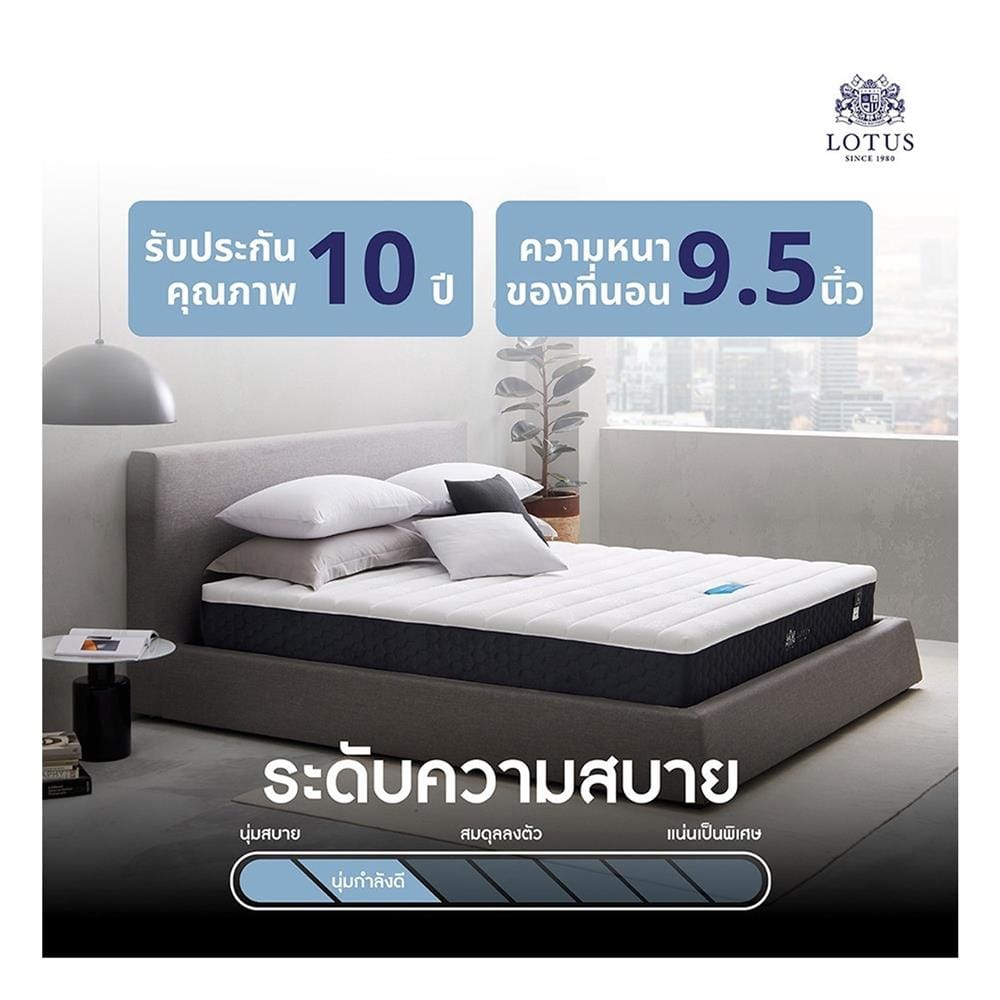 ที่นอนไฮบริด 6 ฟุต LOTUS รุ่น POLLUX I พร้อมหมอนหนุน 2 ชิ้น