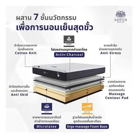 ที่นอนไฮบริด 6 ฟุต LOTUS รุ่น POLLUX I พร้อมหมอนหนุน 2 ชิ้น_5