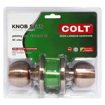 ลูกบิดประตู หัวกลม COLT 6327-302 สีทองแดงรมดำ_4