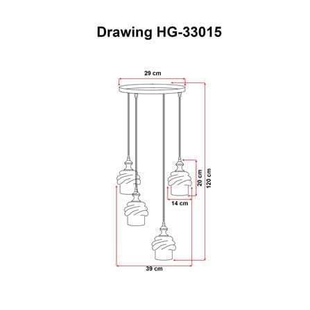 ไฟช่อ EVL HG-33015/4 สีดำ/ทอง 4 หัว_2