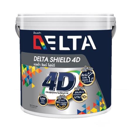 สีน้ำทาฝ้า ชนิดด้าน DELTA DELTASHIELD 4D 7000 สีขาว 1 แกลลอน_0