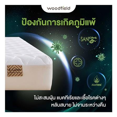 ที่นอนพ็อกเก็ตสปริง 6 ฟุต WOODFIELD รุ่น S-HYBRID-LATEX พร้อมหมอนหนุน 2 ชิ้น_4