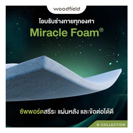 ที่นอนพ็อกเก็ตสปริง 5 ฟุต WOODFIELD รุ่น S-HYBRID PRO พร้อมหมอนหนุน 2 ชิ้น_6