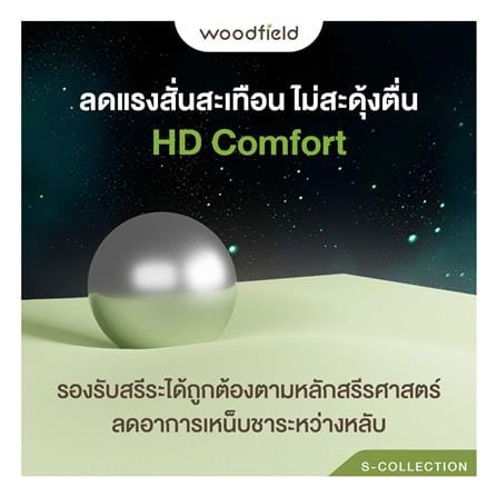 ที่นอนพ็อกเก็ตสปริง 5 ฟุต WOODFIELD รุ่น S-HYBRID PRO พร้อมหมอนหนุน 2 ชิ้น_11
