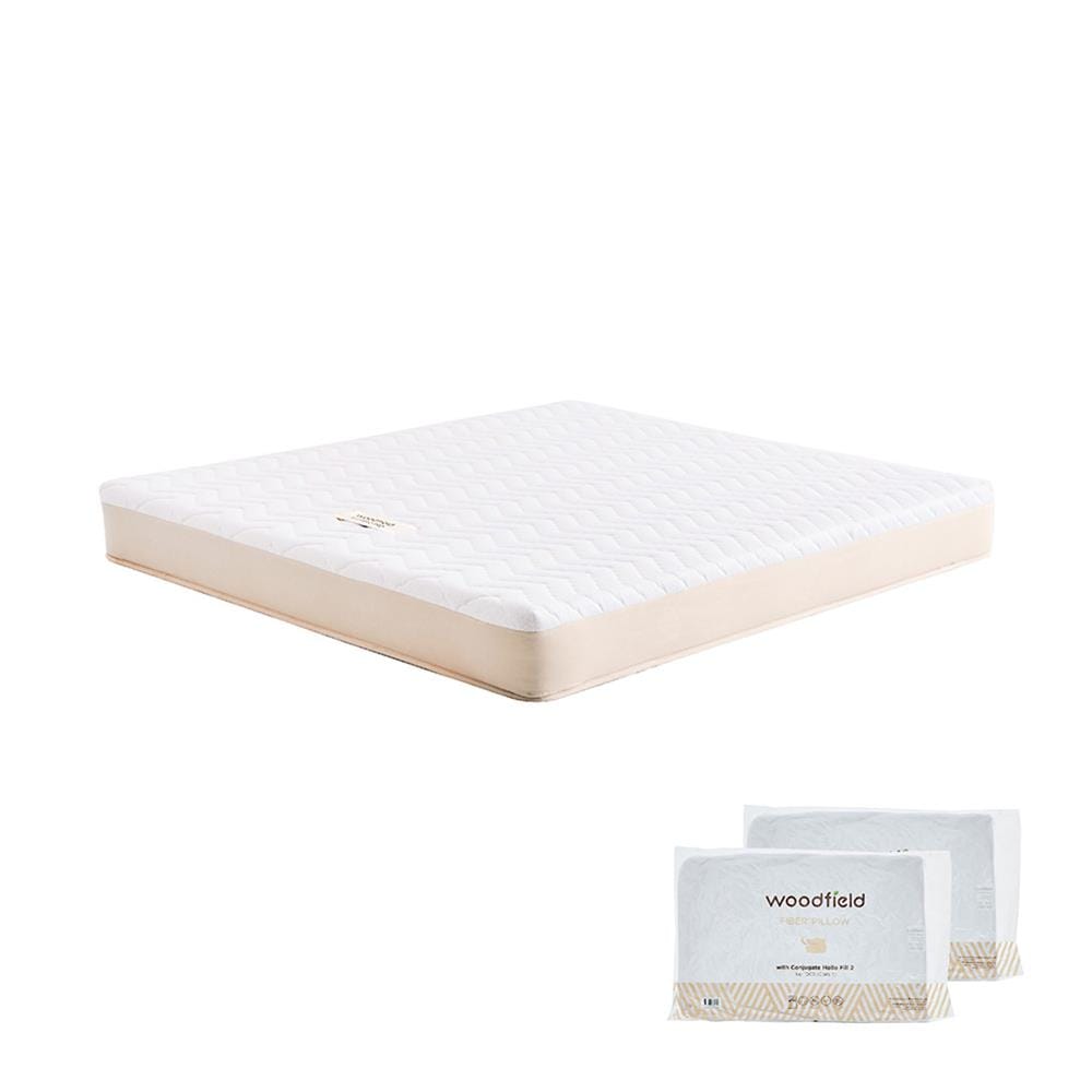ที่นอนพ็อกเก็ตสปริง 6 ฟุต WOODFIELD รุ่น S-HYBRID PRO พร้อมหมอนหนุน 2 ชิ้น