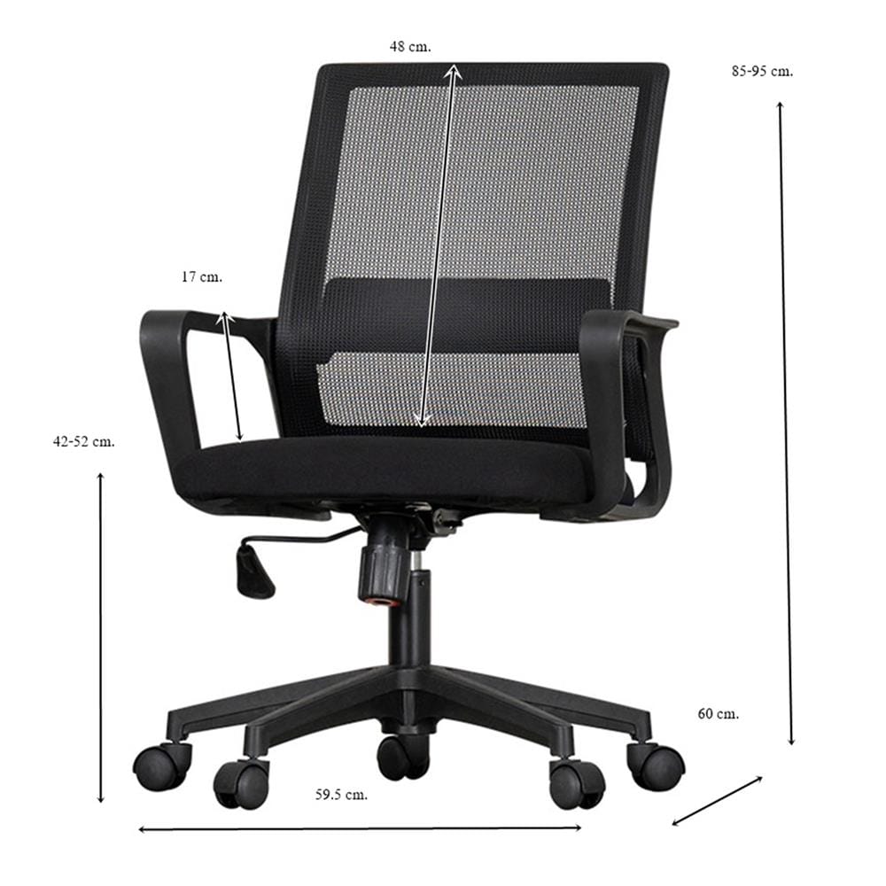 เก้าอี้สำนักงาน AS FURNITURE DALLUS BK สีดำ