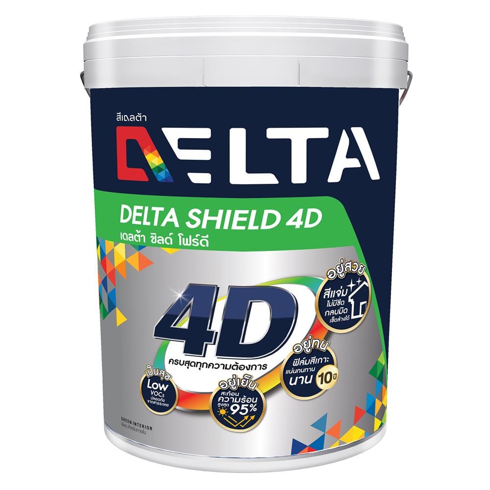 สีน้ำทาภายใน ชนิดเนียน DELTA SHIELD 4D BASE A สีขาว 1 แกลลอน