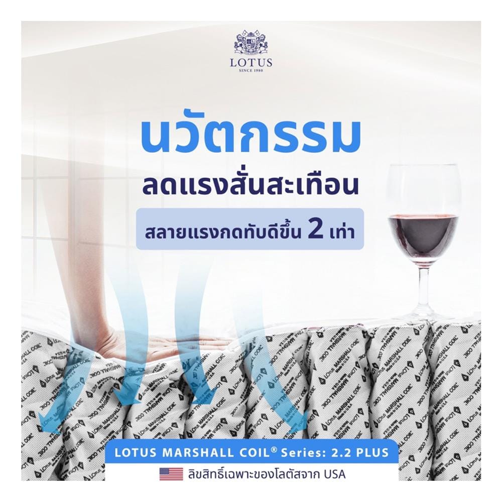 ที่นอนพ็อกเก็ตสปริง 3.5 ฟุต LOTUS รุ่น SANTOS พร้อมชุดเครื่องนอน 3 ชิ้น