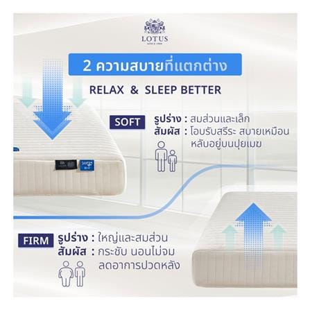 ที่นอนพ็อกเก็ตสปริง 3.5 ฟุต LOTUS รุ่น SANTOS พร้อมชุดเครื่องนอน 3 ชิ้น_7