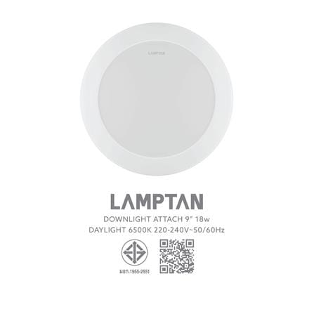 ดาวน์ไลท์ LED LAMPTAN ATTACH 9 นิ้ว 18 วัตต์ DAYLIGHT สีขาว_10