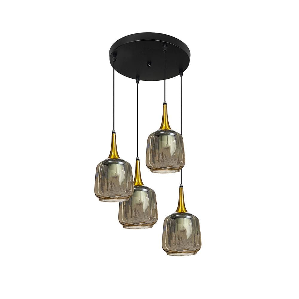 ไฟช่อ EVL HG-33013/4 สีดำ/ทอง 4 หัว