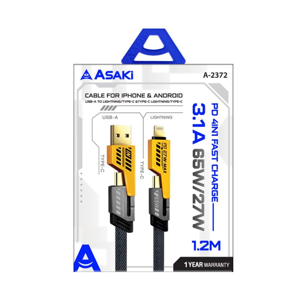 สายชาร์จ 4 IN 1 ASAKI A-2372 1.2 เมตร