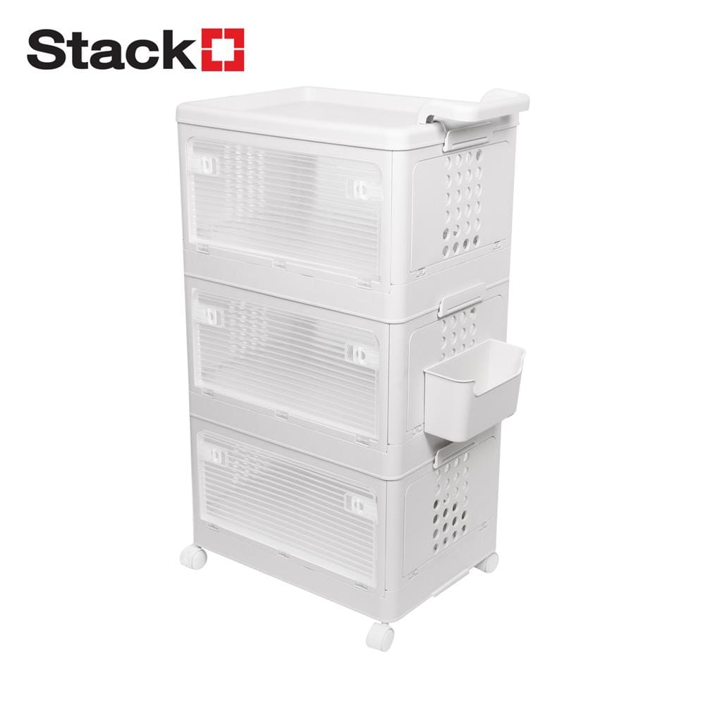 ตู้บานเปิด 3 ชั้น STACKO BEAM 56x36x90 ซม. สีขาว_1