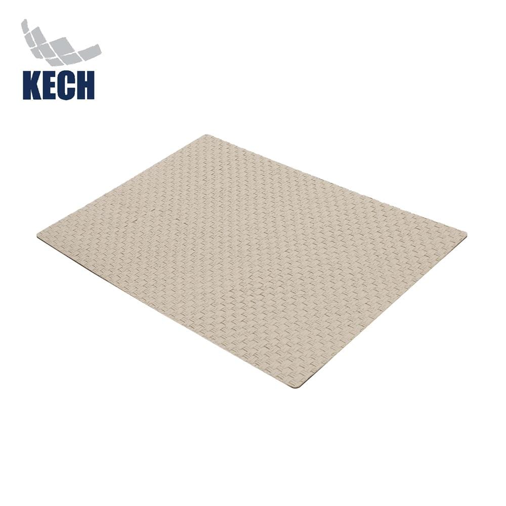แผ่นรองจานหนัง PU KECH WEAVE สีน้ำตาล_0