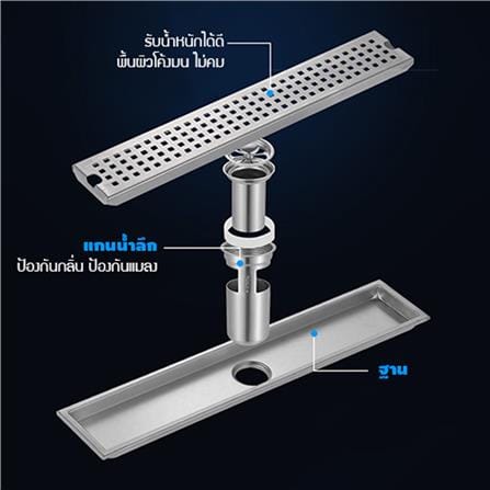 รางน้ำทิ้ง CASSA CL0277 40 ซม. สีเงิน_2