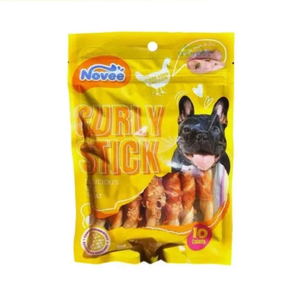ขนมสุนัข NOVEE CURLY STICK ไซซ์ S 10 ชิ้น