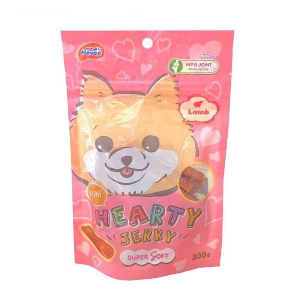 ขนมสุนัข NOVEE HEARTY JERKY MINI LAMB FLAVOR 100 ก.