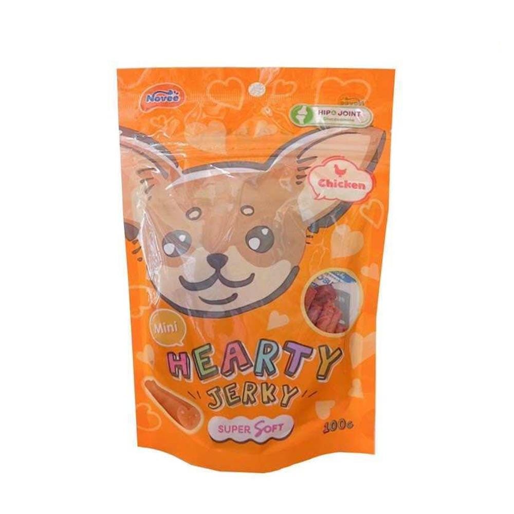 ขนมสุนัข NOVEE HEARTY JERKY MINI CHICKEN 100 ก.