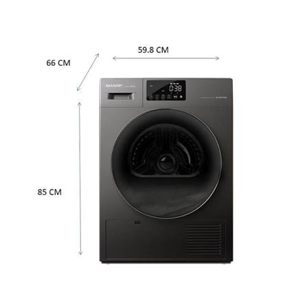 เครื่องอบผ้าฝาหน้า SHARP KD-HT9JP-G 9 กก. HEAT PUMP สีเทา_7