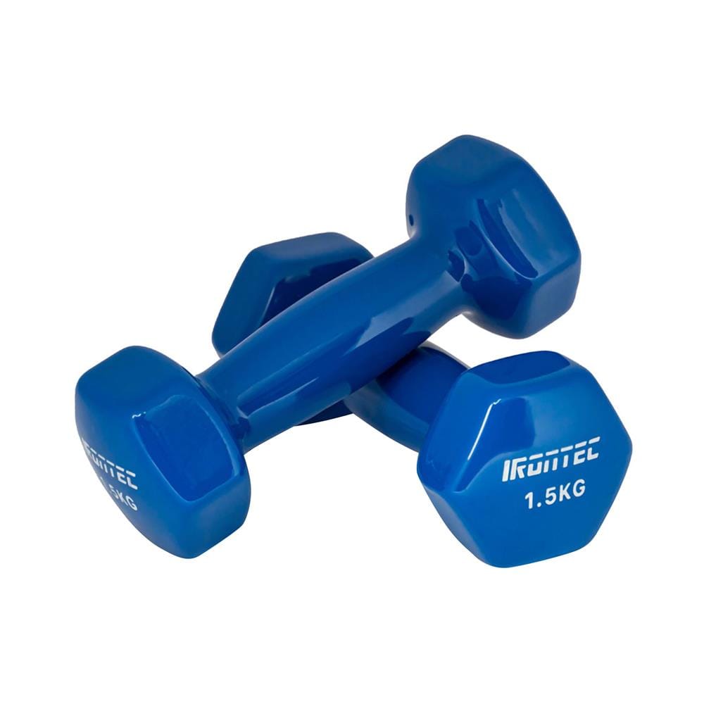ดัมเบลหุ้มไวนิล IRONTEC 1.5 กก. สีน้ำเงิน