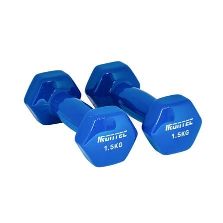 ดัมเบลหุ้มไวนิล IRONTEC 1.5 กก. สีน้ำเงิน