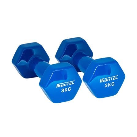 ดัมเบลหุ้มไวนิล IRONTEC 3 กก. สีน้ำเงิน