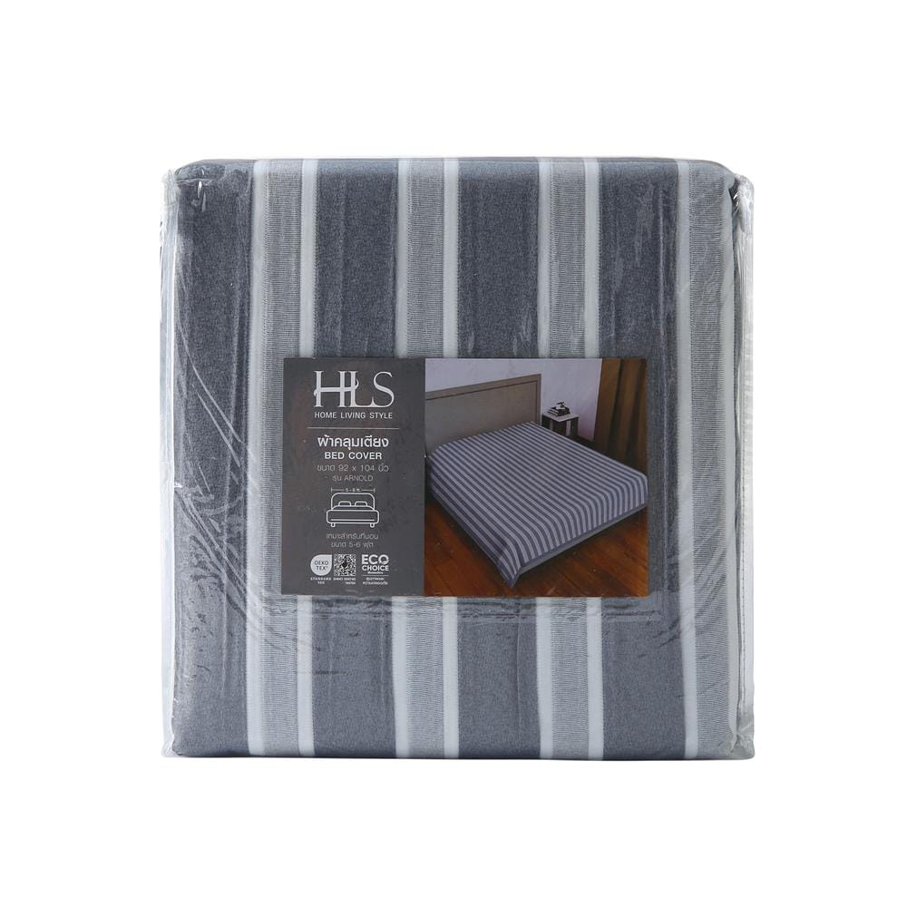 ผ้าคลุมเตียง 6 ฟุต HOME LIVING STYLE ARNOLD สีฟ้า