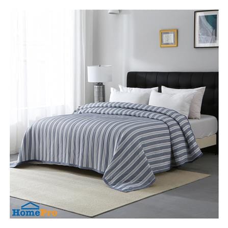 ผ้าคลุมเตียง 6 ฟุต HOME LIVING STYLE ARNOLD สีฟ้า_5