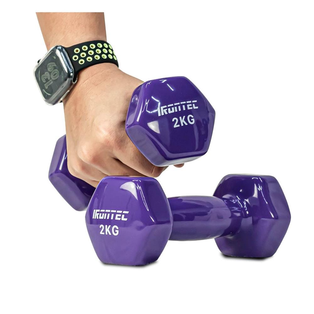 ดัมเบลหุ้มไวนิล IRONTEC 2 กก. สีม่วง