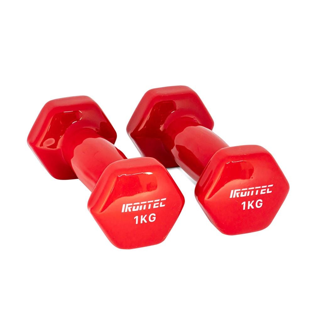 ดัมเบลหุ้มไวนิล IRONTEC 1 กก. สีแดง