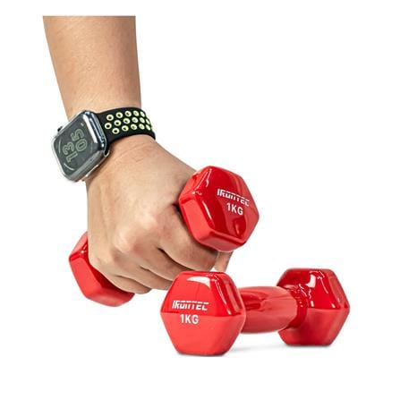 ดัมเบลหุ้มไวนิล IRONTEC 1 กก. สีแดง_4
