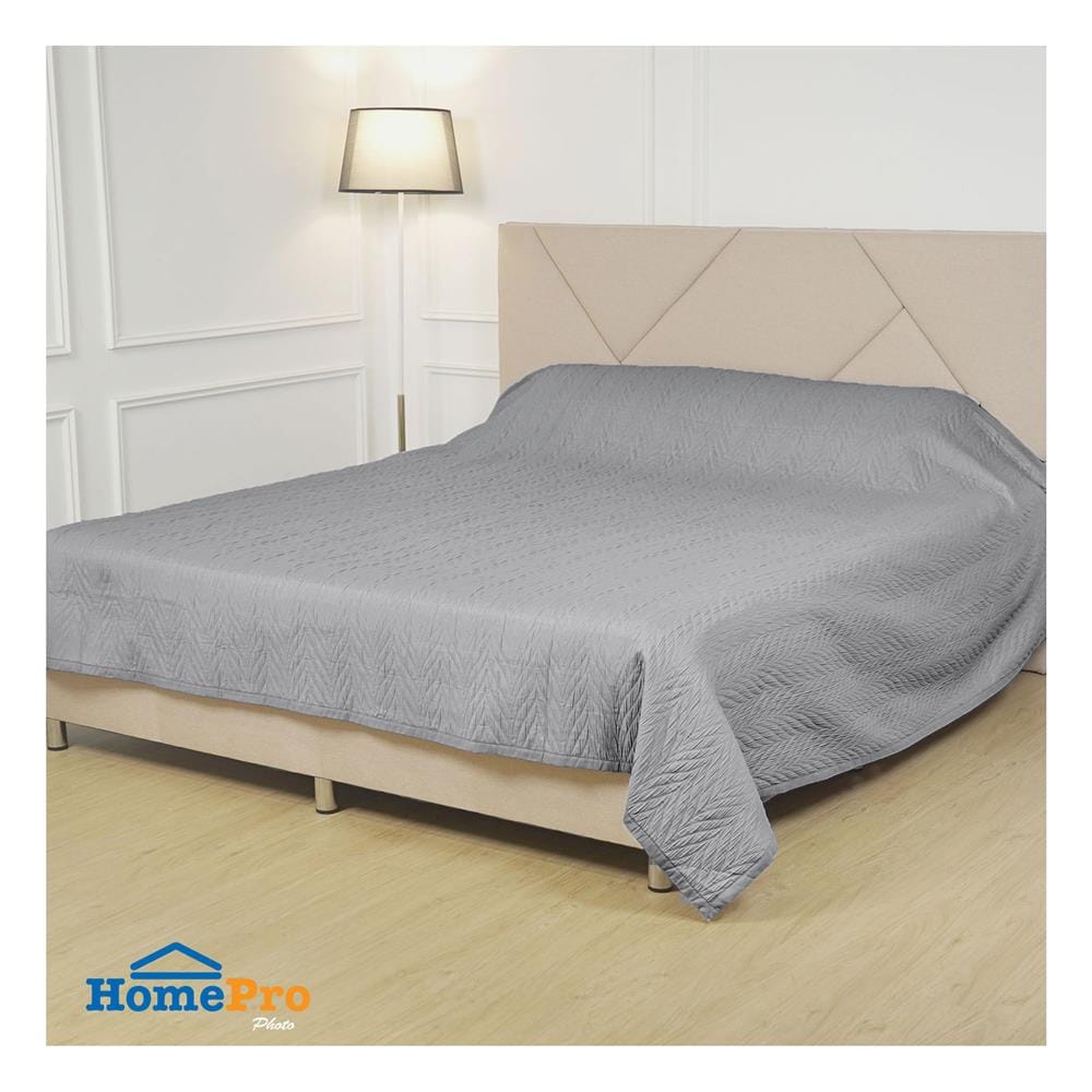 ผ้าคลุมเตียง 6 ฟุต HOME LIVING STYLE ASTON สีเทา