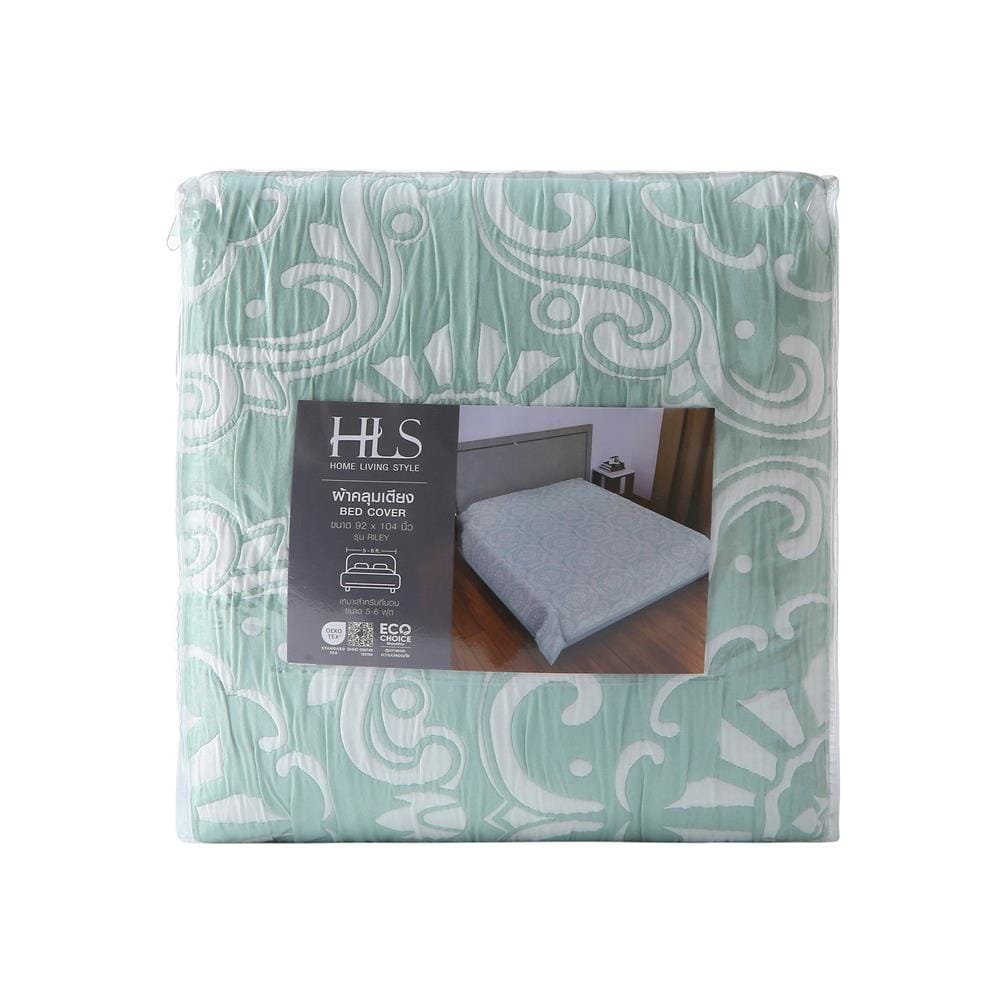 ผ้าคลุมเตียง 6 ฟุต HOME LIVING STYLE RILEY สีเขียว