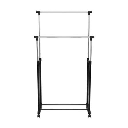 ราวแขวนผ้าบาร์คู่ปรับระดับ PLIM 81x43x90 ซม. สีดำ_3