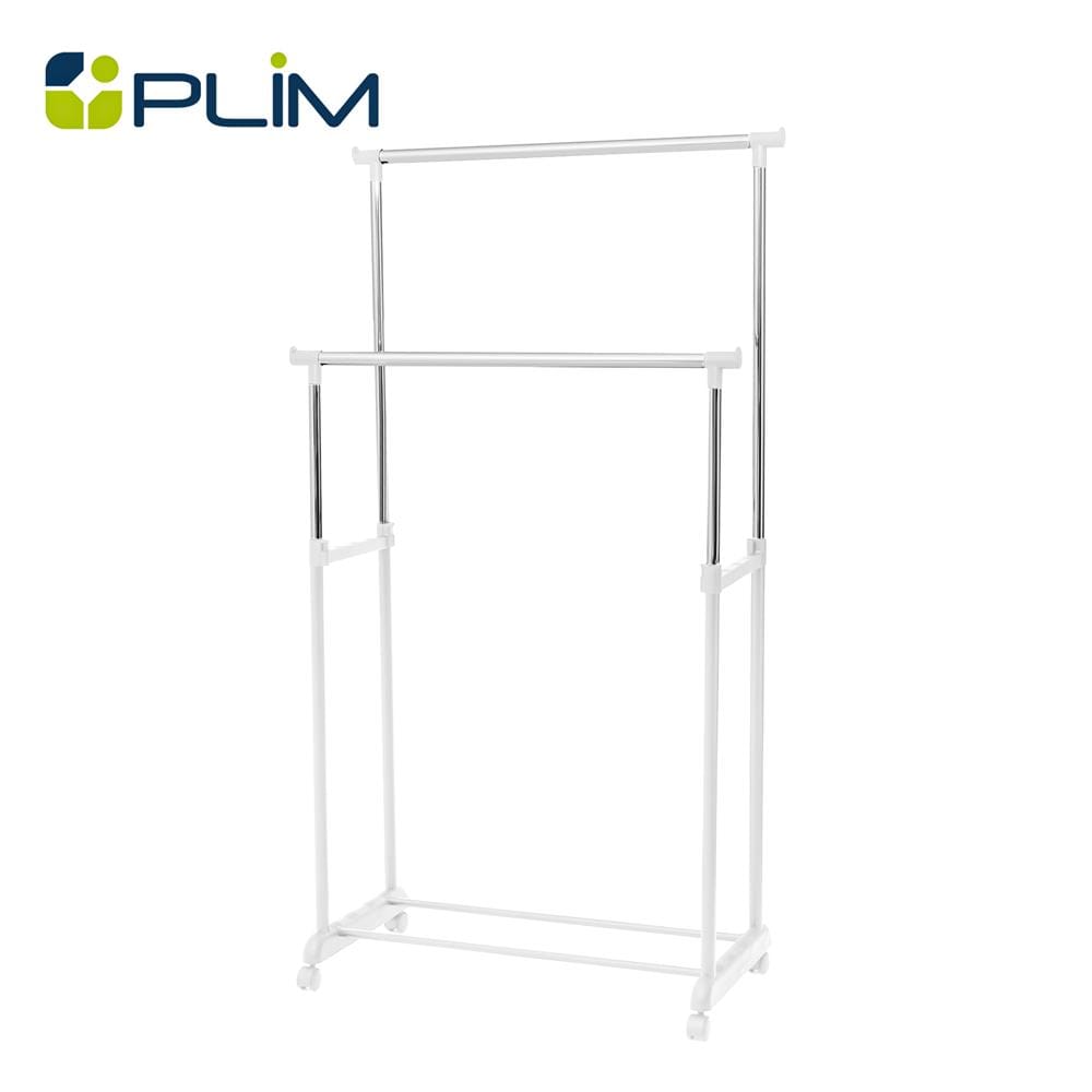ราวแขวนผ้าบาร์คู่ปรับระดับ PLIM 81x43x90 ซม. สีขาว_1