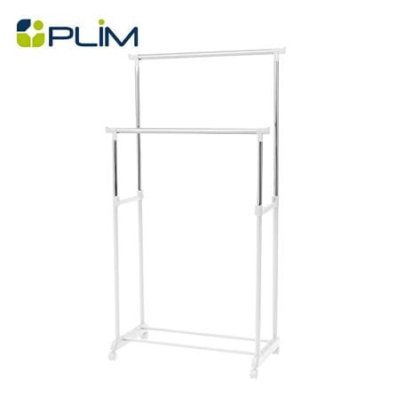 ราวแขวนผ้าบาร์คู่ปรับระดับ PLIM 81x43x90 ซม. สีขาว
