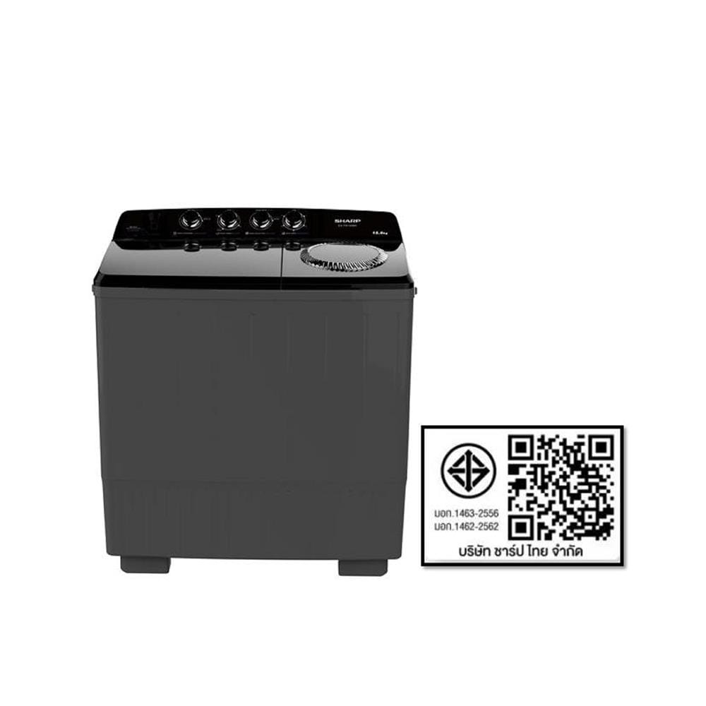 เครื่องซักผ้า 2 ถัง SHARP ES-TW150BK 15 กก. สีดำ