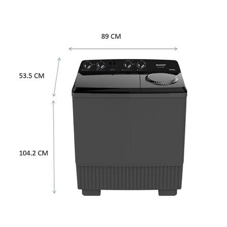 เครื่องซักผ้า 2 ถัง SHARP ES-TW130BK 13 กก. สีดำ_7