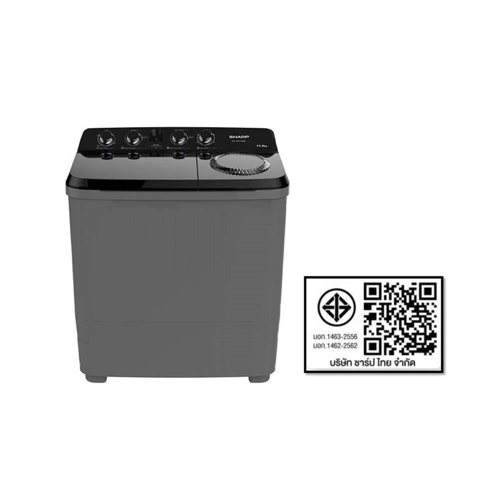 เครื่องซักผ้า 2 ถัง SHARP ES-TW110BK 11 กก. สีดำ