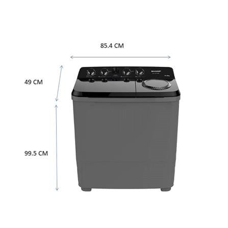 เครื่องซักผ้า 2 ถัง SHARP ES-TW110BK 11 กก. สีดำ_7
