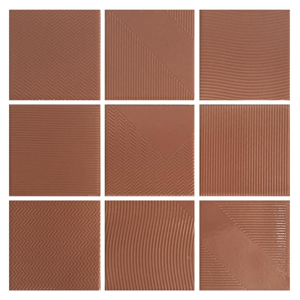 กระเบื้องผนังพอร์ซเลน 4x4 นิ้ว COTTO สลิม ฟอร์มา เทอร่า สีส้ม PM 1 ตร.ม.